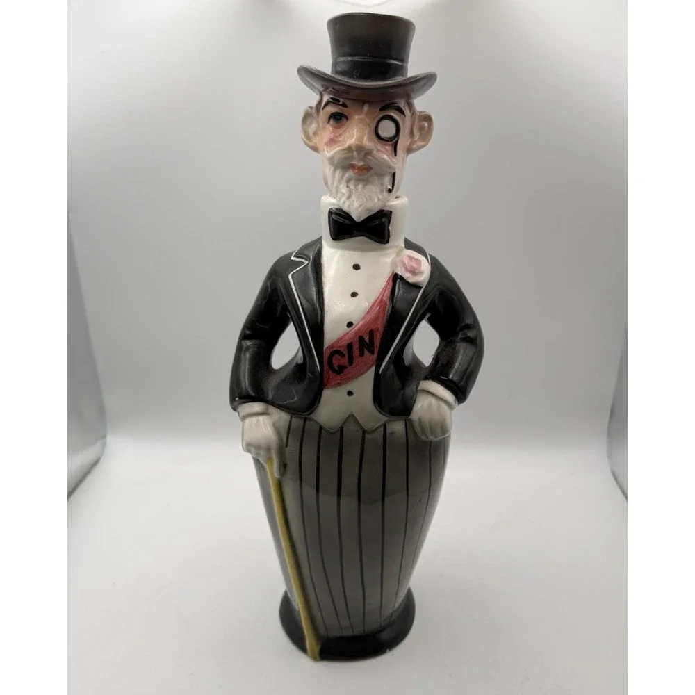 Vintage Shields Japan Gentleman Gin Decanter Figural Bottle 12